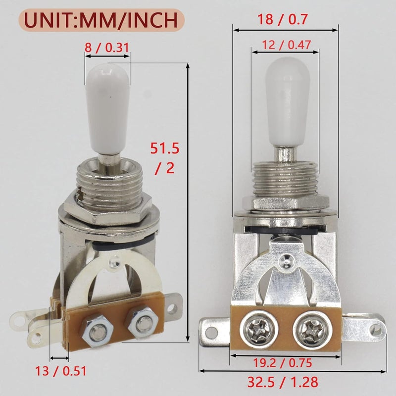 Cheerock 2pcs Electric Guitar 3 Way Toggle Switch, Guitar Pickup Switch, Guitar Selector Switch, Electric Guitar 3 Way Toggle Selector Switch for Les Paul Guitar, Guitar Accessories - Image 3